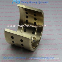 C86300 copper alloy bronze bushing, Half-shells graphite plugged bearing, PTFE inside brass bush